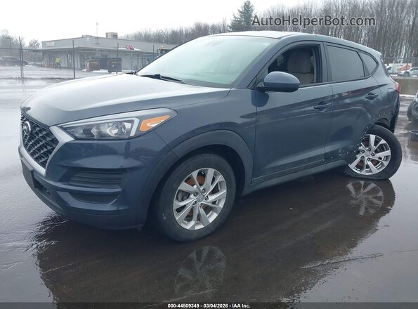 KM8J2CA47MU374875 2021 HYUNDAI TUCSON Blue Առջևի ձախ երեք քառորդ տեսարան