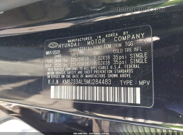 KM8J33AL5MU284483 2021 HYUNDAI TUCSON Черный Вид подкапотного пространства