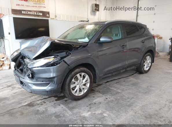KM8J3CA49MU295446 2021 HYUNDAI TUCSON Gray Առջևի ձախ երեք քառորդ տեսարան