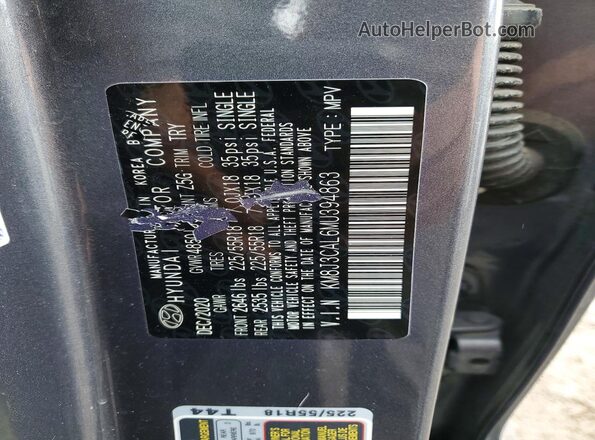 KM8J3CAL6MU394863 2021 HYUNDAI TUCSON Gray VIN կոդի պիտակի տեսք