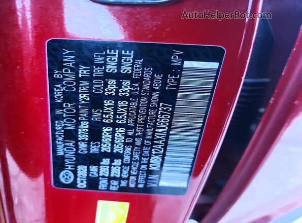 KM8K12AAXMU666737 2021 HYUNDAI KONA Red 