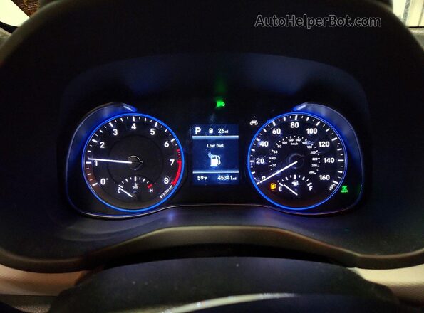KM8K2CAA2LU586978 2020 HYUNDAI KONA Белый Вид щитка приборов