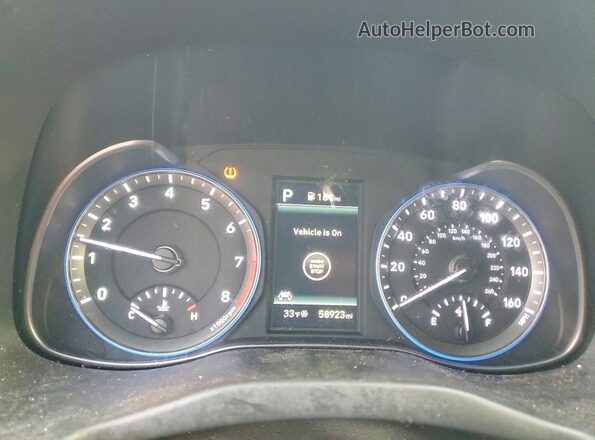 KM8K2CAA6MU737838 2021 HYUNDAI KONA Red Instrument cluster view