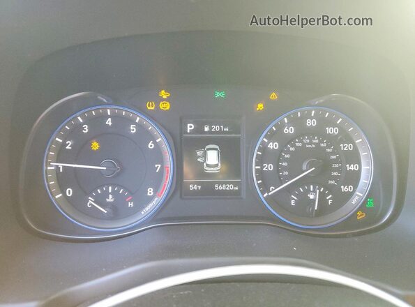 KM8K3CA59KU218831 2019 HYUNDAI KONA Black Vista del cuadro de instrumentos