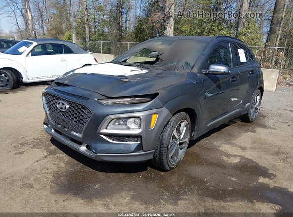 KM8K53A51JU071543 2018 HYUNDAI KONA Gray წინა მარცხენა ხედი სამი მეოთხედიდან