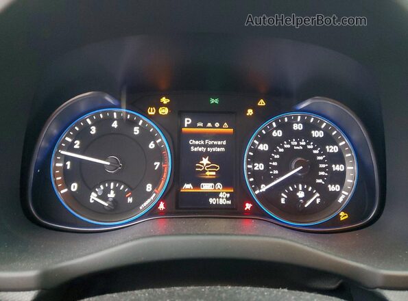KM8K6CAB5NU916824 2022 HYUNDAI KONA Silver Սարքավորումների վահանակի տեսք
