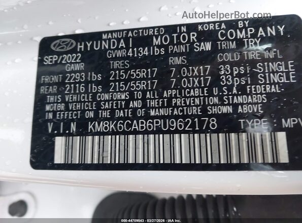 KM8K6CAB6PU962178 2023 HYUNDAI KONA White 