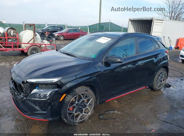 KM8KH3AC3NU004213 2022 HYUNDAI KONA N Black წინა მარცხენა ხედი სამი მეოთხედიდან