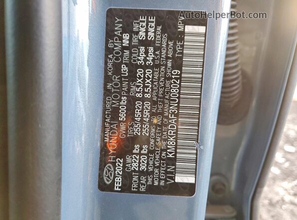 KM8KRDAF3NU080219 2022 HYUNDAI IONIQ Blue Engine compartment view
