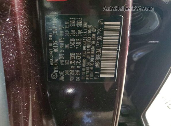 KM8R2DHE0MU177103 2021 HYUNDAI PALISADE Purple VIN კოდის სტიკერის ხედი
