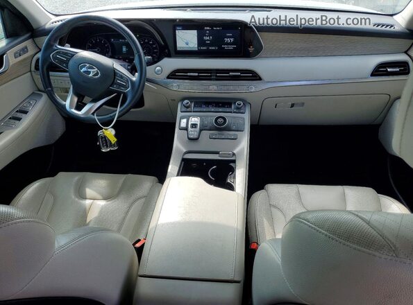 KM8R44HE6MU231031 2021 HYUNDAI PALISADE Charcoal წინა პანელის ხედი