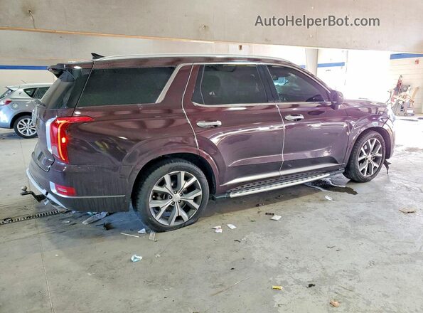 KM8R54HE4MU205444 2021 HYUNDAI PALISADE Burgundy Trasero derecho