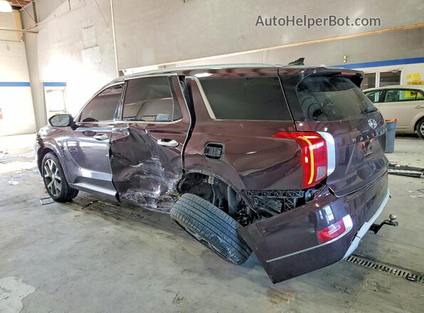 KM8R54HE4MU205444 2021 HYUNDAI PALISADE Burgundy Trasero izquierdo
