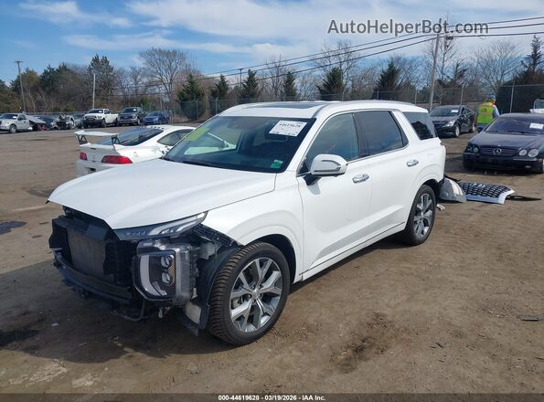 KM8R5DHE1MU203019 2021 HYUNDAI PALISADE White Առջևի ձախ երեք քառորդ տեսարան