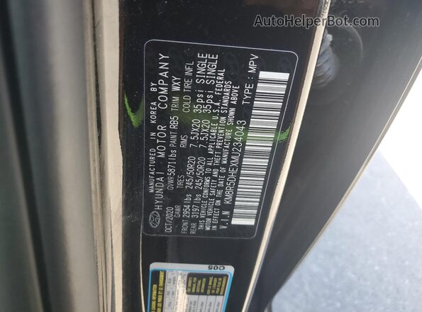KM8R5DHEXMU234043 2021 HYUNDAI PALISADE Black Widok naklejki z numerem VIN