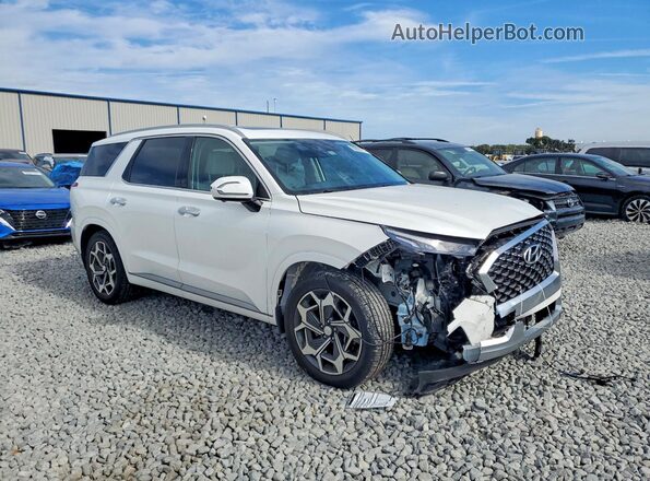 KM8R74HE9MU319482 2021 HYUNDAI PALISADE White წინა მარჯვენა