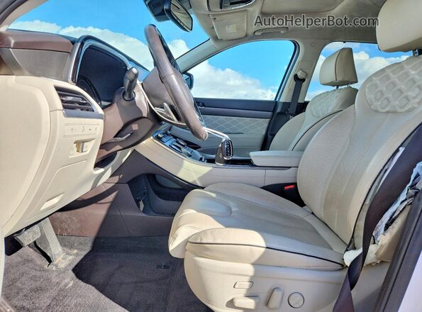 KM8R7DHE9MU288718 2021 HYUNDAI PALISADE Белый Вид салона спереди