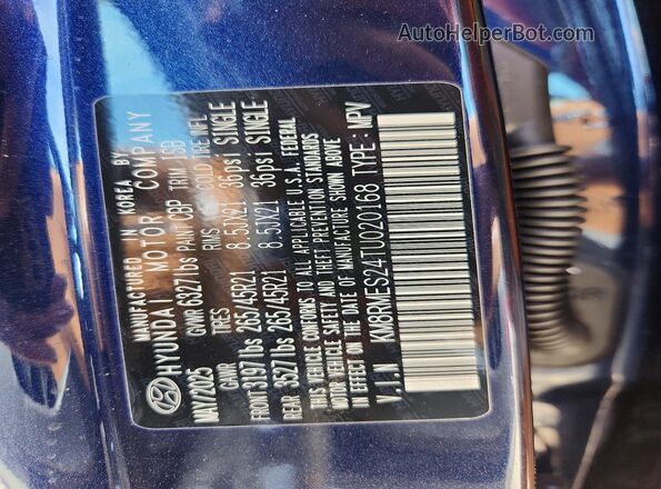 KM8RMES24TU020168 2026 HYUNDAI PALISADE Blue Engine compartment view