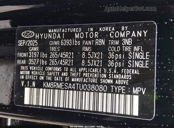 KM8RMESA4TU038080 2026 HYUNDAI PALISADE HEV Green 