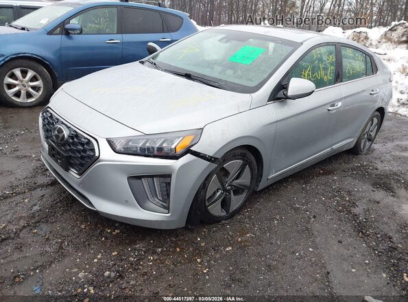 KMHC05LC1MU251619 2021 HYUNDAI IONIQ HYBRID Gray Առջևի ձախ երեք քառորդ տեսարան