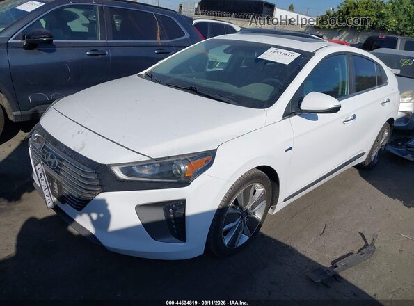 KMHC05LCXKU134232 2019 HYUNDAI IONIQ HYBRID White Vista tres cuartos delantera izquierda