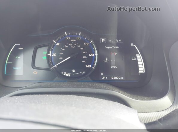 KMHC65LC0HU030078 2017 HYUNDAI IONIQ HYBRID Black Widok tylnych siedzeń