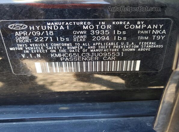 KMHC65LC3JU095531 2018 HYUNDAI IONIQ Черный Вид подкапотного пространства