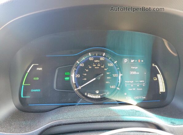 KMHC65LC4KU127663 2019 HYUNDAI IONIQ Black Vista del cuadro de instrumentos