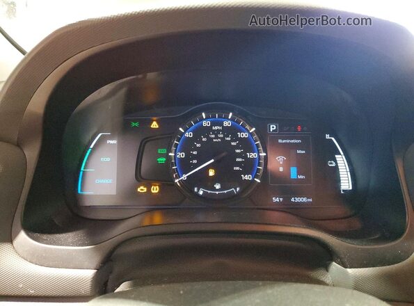 KMHC65LC5KU124819 2019 HYUNDAI IONIQ Red Widok zestawu wskaźników