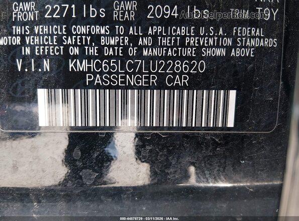 KMHC65LC7LU228620 2020 HYUNDAI IONIQ HYBRID Black Engine compartment view