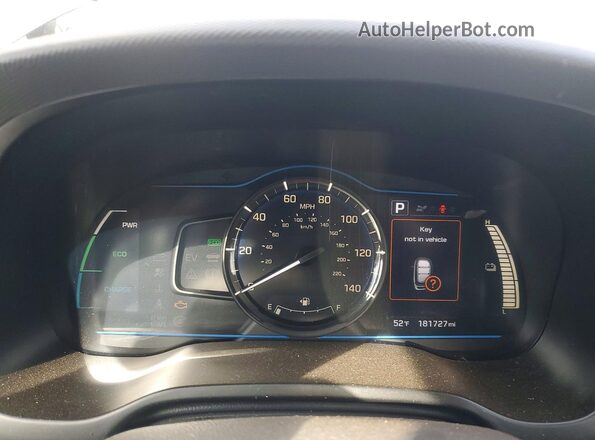 KMHC65LCXKU115159 2019 HYUNDAI IONIQ Blue Սարքավորումների վահանակի տեսք