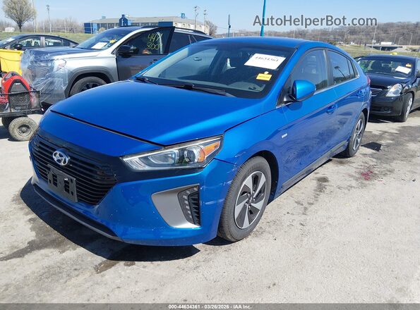 KMHC75LC6JU092250 2018 HYUNDAI IONIQ HYBRID Blue წინა მარცხენა ხედი სამი მეოთხედიდან