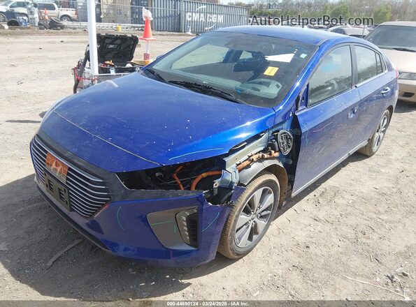 KMHC75LD5KU158832 2019 HYUNDAI IONIQ PLUG-IN HYBRID Blue Передня ліва чверть
