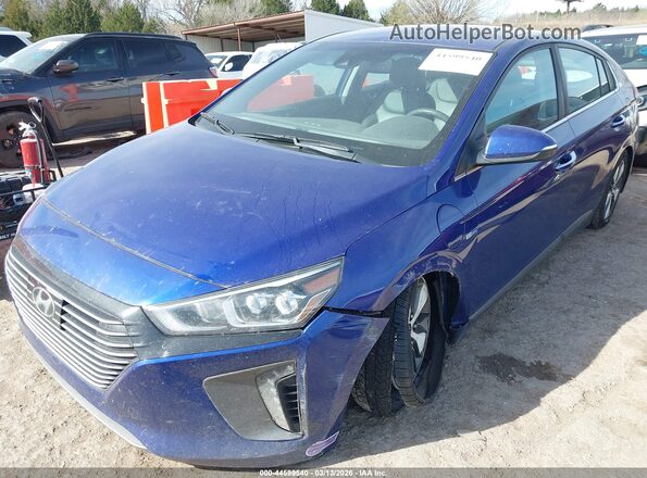 KMHC75LD7KU105677 2019 HYUNDAI IONIQ PLUG-IN HYBRID Blue Передня ліва чверть