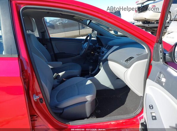 KMHCT4AE1GU970685 2016 HYUNDAI ACCENT Red Вид салону спереду