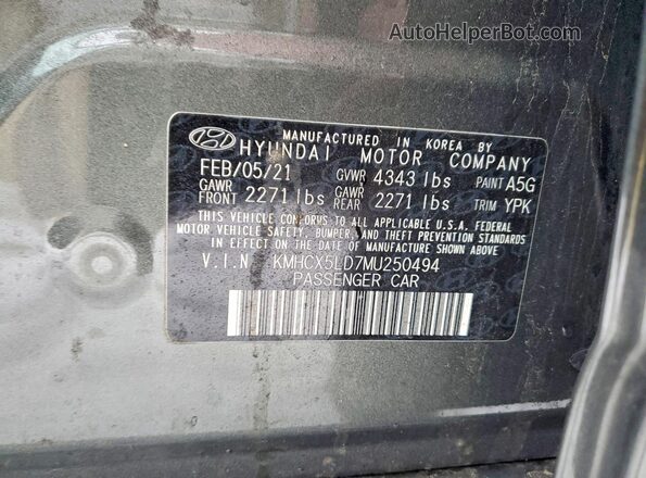 KMHCX5LD7MU250494 2021 HYUNDAI IONIQ Gray Vista del compartimento del motor