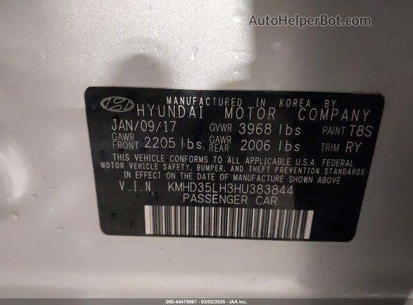 KMHD35LH3HU383844 2017 HYUNDAI ELANTRA GT Silver Вид підкапотного простору