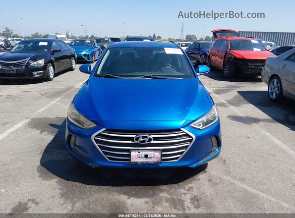KMHD84LF7JU612512 2018 HYUNDAI ELANTRA Blue Instrument cluster view