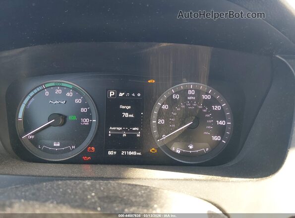 KMHE24L19GA040976 2016 HYUNDAI SONATA HYBRID Красный Вид задних сидений