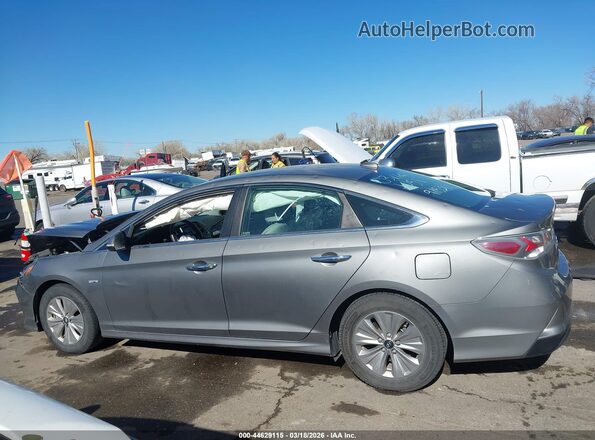 KMHE24L38KA084526 2019 HYUNDAI SONATA HYBRID Silver უკანა სალონის ხედი