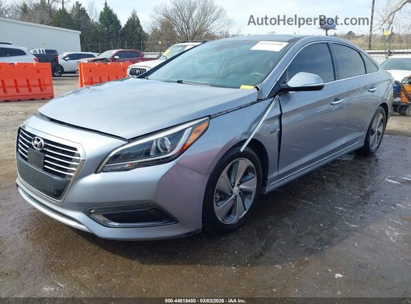 KMHE34L14HA050765 2017 HYUNDAI SONATA HYBRID Серый Передняя левая четверть