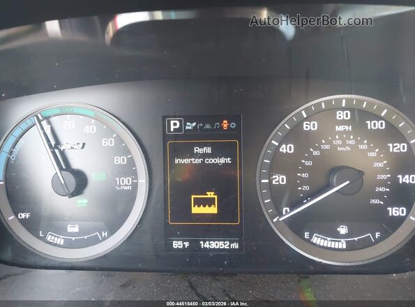 KMHE34L14HA050765 2017 HYUNDAI SONATA HYBRID Серый Вид задних сидений