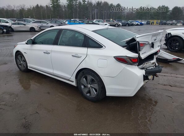 KMHE34L16HA057409 2017 HYUNDAI SONATA HYBRID White Задня ліва чверть