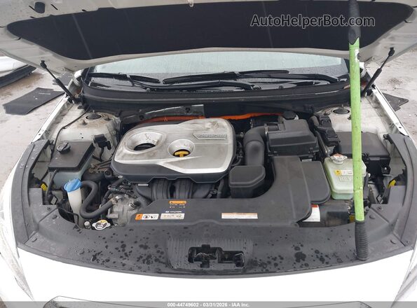 KMHE34L16HA057409 2017 HYUNDAI SONATA HYBRID White Вид ззаду