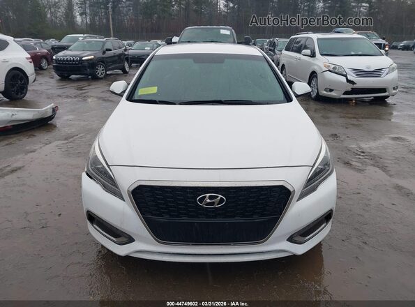 KMHE34L16HA057409 2017 HYUNDAI SONATA HYBRID White Вид задньої частини салону