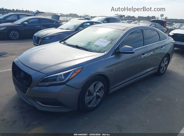 KMHE34L36HA068816 2017 HYUNDAI SONATA HYBRID Gray Front left