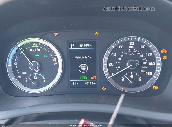KMHE54L27KA090123 2019 HYUNDAI SONATA PLUG-IN HYBRID White უკანა სავარძლების ხედი