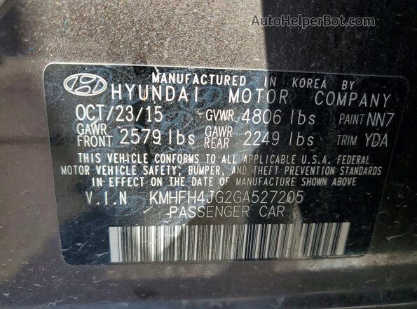 KMHFH4JG2GA527205 2016 HYUNDAI AZERA Brown 