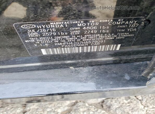 KMHFH4JG7HA579091 2017 HYUNDAI AZERA Черный Вид подкапотного пространства