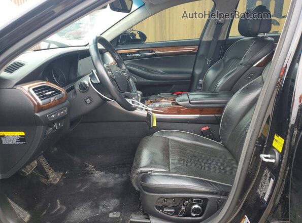 KMHG34JA2HU025826 2017 GENESIS G90 Black Widok wnętrza z przodu